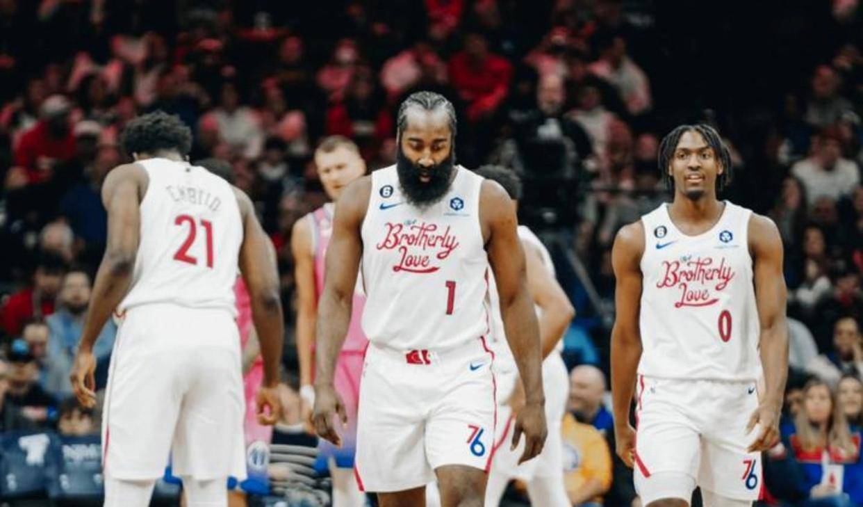 鹈鹕险胜76人，哈登状态火热